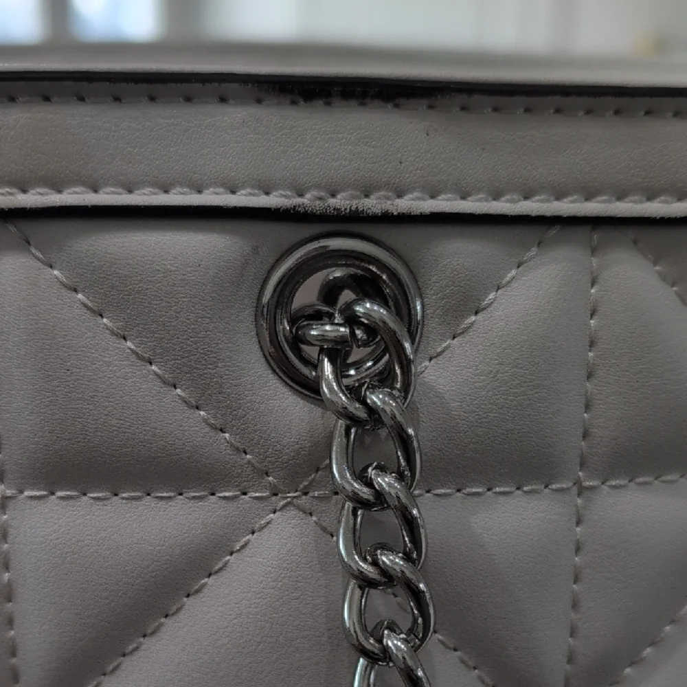 Nine West Cream Quilted Tote